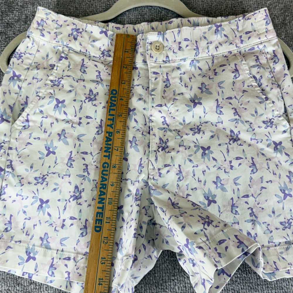 Jachs Girlfriend Floral Print Shorts Chino White Purple Womens S - Picture 2 of 8